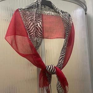 Scarf- red and zebra
